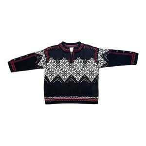 Hanna Andersson Black and White Nordic Sweater